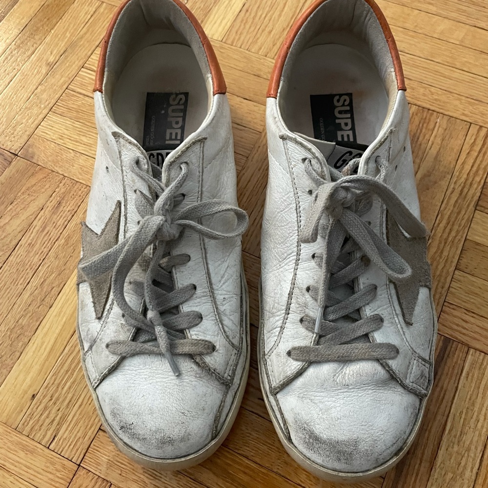 Golden Goose Sneakers, white with orange, 38